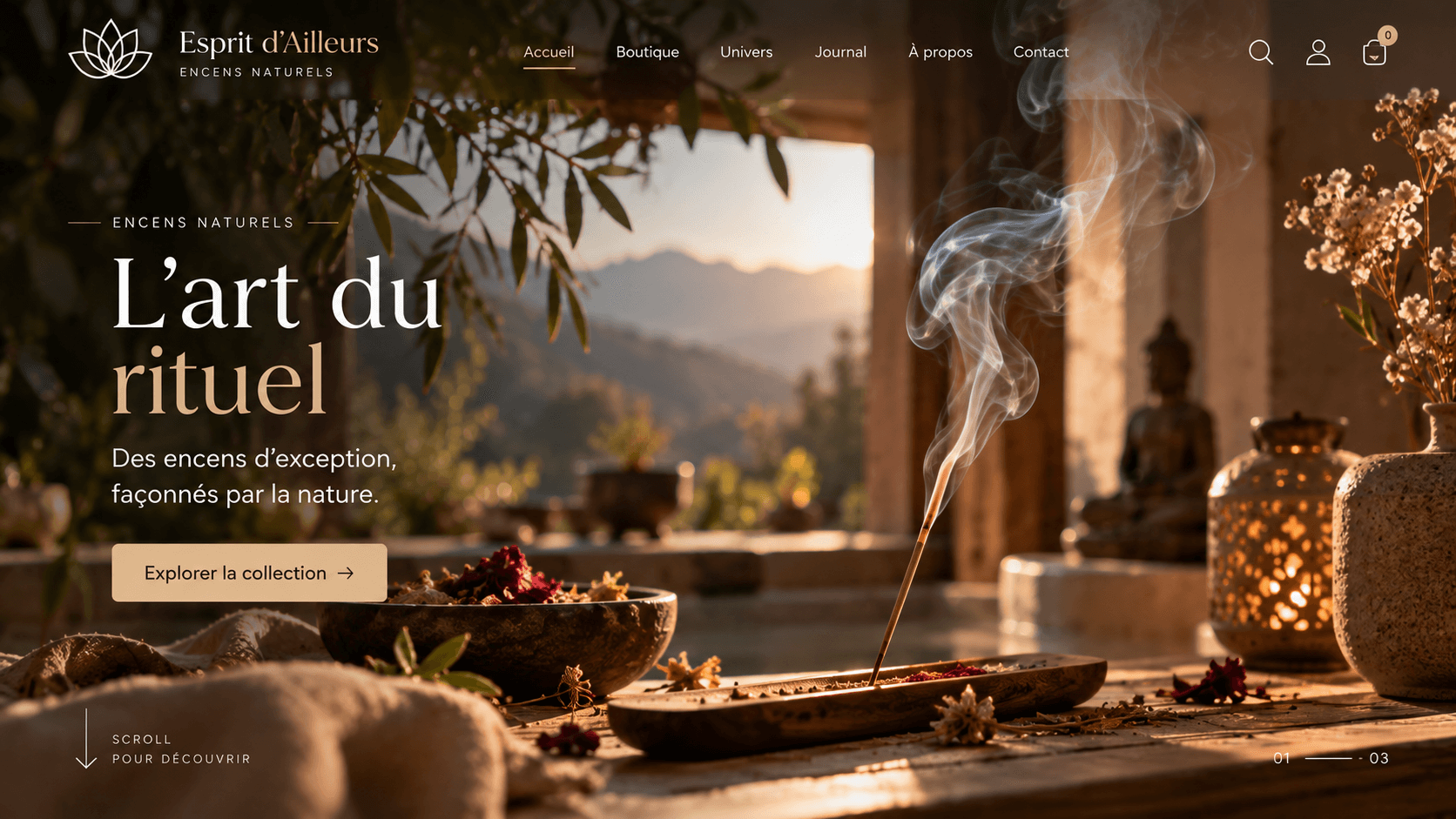 Aperçu du concept Esprit d’Ailleurs, formule Boutique en ligne
