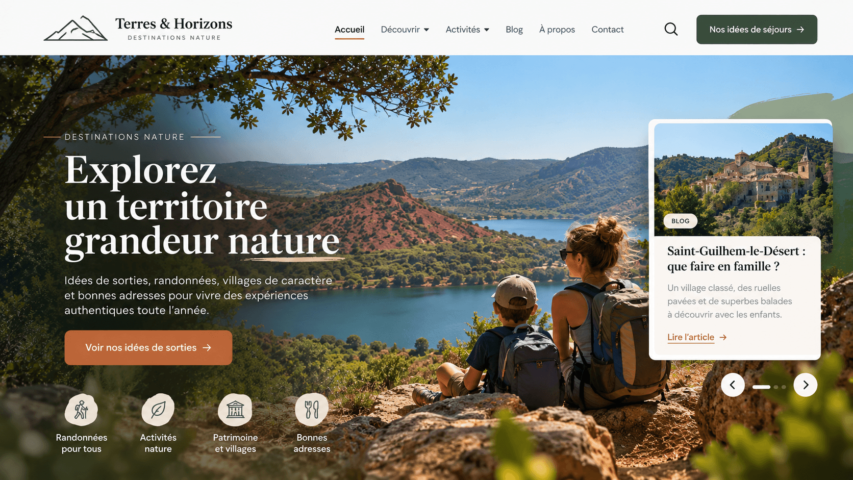 Aperçu du concept Terres & Horizons, formule Multi Page
